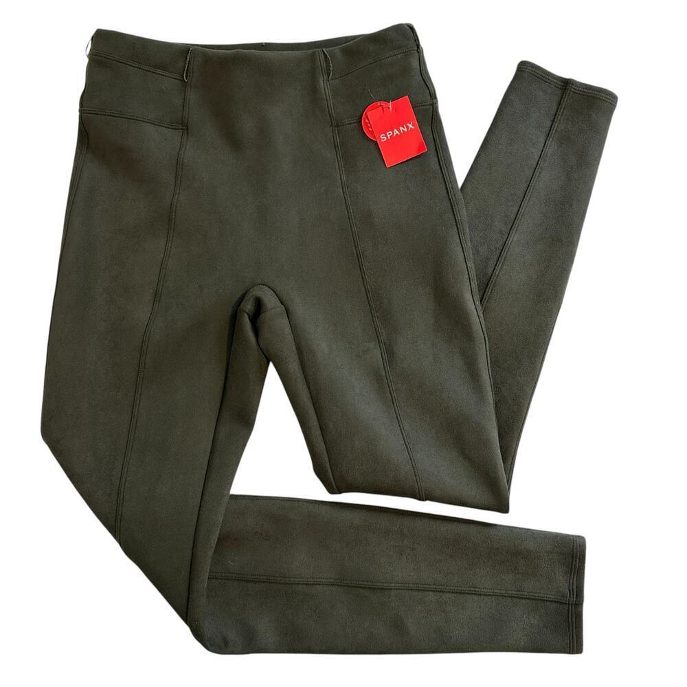 NWT Spanx Faux Suede Leggings Olive Small